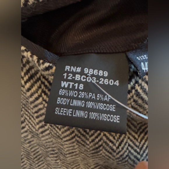 TODD SNYDER MADISON HERRINGBONE SPORT COAT BLAZER BLACK CREAM $700 44L Long - Picture 10 of 10